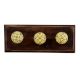 Yellow Base Brown Etched Ceramic Floral Wooden Hooks